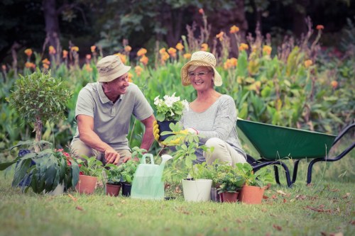 Gardeners Cranford sorting green waste for recycling