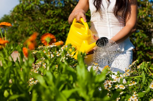 Insured garden maintenance team in Cranford carrying out careful outdoor work